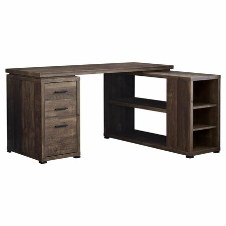 DAPHNES DINNETTE Brown Reclaimed Wood Left or Right Facing Corner Computer Desk DA3070838